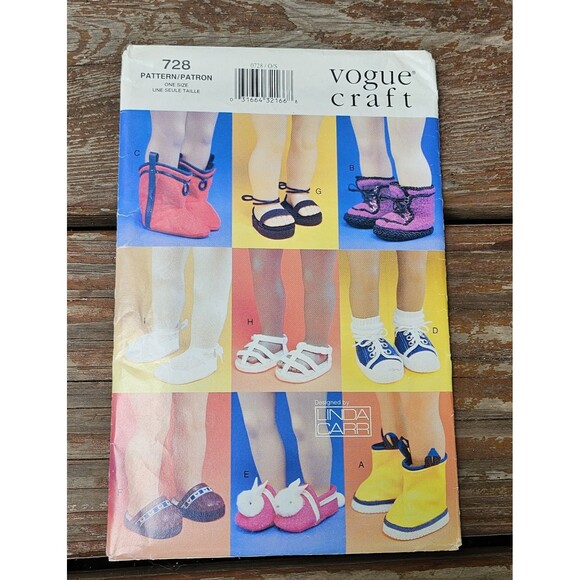 Uncut Vogue 18" Doll Cowboy Boots Sneakers Ballet Slippers Sandals Pattern 7329 - Picture 1 of 3